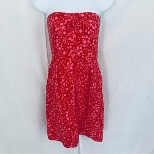 J. Crew Red Floral Midi Dress